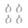 Cj 4 Argolas de Zinco Bird Prata P/Guardanapos de Tecido Royal Decor - 1