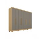 Ver imagem 4 de Guarda Roupa Casal Crsal 8 Portas de Bater 4 Gavetas MDP Madeirado-Cinza Multimóveis 241cm