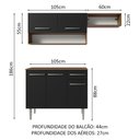 Ver imagem 4 de Armário de Cozinha Compacta 165cm Rustic/Preto Emilly Madesa 07