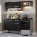 Ver imagem 1 de Armário de Cozinha Compacta 165cm Rustic/Preto Emilly Madesa 07