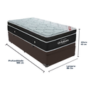 Ver imagem 3 de Cama Box Baú Marrom e Colchão Elegant Molas Ensacadas Solteiro Ortobom