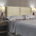 Ver imagem 2 de Cabeceira Módulos Cama Box Almofadada Luxo Linho Rbl:solteiro Tradicional/bege