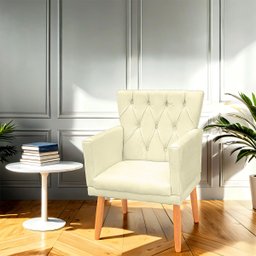 Poltrona Capitonê Clássica Confortável para Sala e Quarto Ana Suede - 5