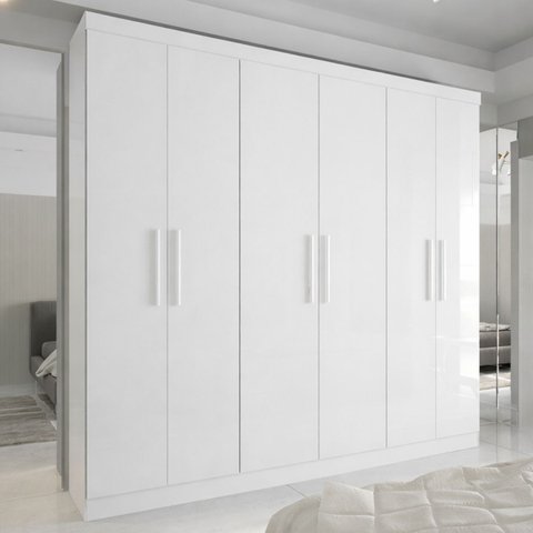 Guarda Roupa Casal 6 Portas 4 Gavetas Supreme Branco
