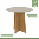 Ver imagem 3 de Mesa de Jantar Redonda 4 Lugares Tampo MDF Celebrare Marrom Amêndoa Clean/Off White