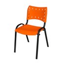 Ver imagem 4 de Kit 2 Cadeiras Iso Fixa Empilhável Escola Igreja Salão:laranja