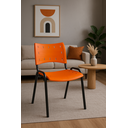 Ver imagem 2 de Kit 2 Cadeiras Iso Fixa Empilhável Escola Igreja Salão:laranja