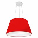 Ver imagem 1 de Lustre Pendente Cone Vivare Md-4141 Cúpula em Tecido 30/50x35cm - Bivolt Vermelho 127/220v