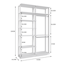 Ver imagem 3 de Guarda Roupa Closet 2 Cabideiros e Prateleiras 