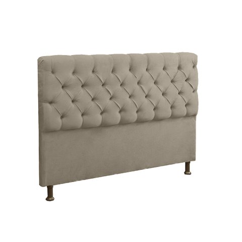 Cabeceira Lana Luxuosa para Decoração Cama Box King 195 Cm - Sv Decor:bege