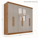 Ver imagem 4 de Guarda-Roupa Casal Modulado de Canto com Espelho 11 Portas Multimóveis Cinamomo/Off White