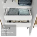 Ver imagem 7 de Guarda-Roupa Solteiro com Pés 4 Portas Batentes com Espelhos Branco/Branco/Rustic Venus Madesa