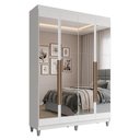 Ver imagem 2 de Guarda-Roupa Solteiro com Pés 4 Portas Batentes com Espelhos Branco/Branco/Rustic Venus Madesa