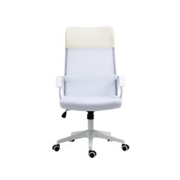 Cadeira de Escritório Presidente Pelegrin Pel-8010 Branca com Off White - 1