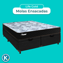 Ver imagem 4 de Conjunto Cama Box Bau Blindado Casal + Colchão Molas Ensacadas Life Gold Paropas