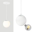 Ver imagem 1 de Pendente Branco C/ Globo de Vidro Branco de 14cm + Led 2w