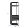 Guarda Roupa Closet 3 Gavetas e 3 Cabideiros  - 3