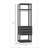 Guarda Roupa Closet 3 Gavetas e 3 Cabideiros  - 2