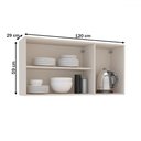 Ver imagem 3 de Armário Aéreo Cozinha 120 Cm Koya 3 Portas Creme - Politorno