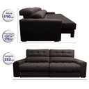 Ver imagem 2 de Sofá Retrátil e Reclinável 2,52m Molas Ensacadas Cama inBox Brasil Velusoft Café