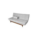 Ver imagem 1 de Sofá Cama Dubai Linho Confortável Sala Pés Madeira Gelo185 Império
