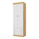 Ver imagem 2 de Guarda-roupa Infantil 62cm 2 Portas e 2 Gavetas Encanto Multimóveis Mp4446 Madeirado/branco