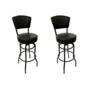 Ver imagem 1 de Kit 2 Banquetas Alta Bar Giratória com Encosto cor Preta Assento grosso Confortável preto Poltronas 