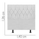 Ver imagem 3 de Cabeceira Estofada Istambul Capitonê 140cm Casal Box Quarto Suede Branco - Ahazzo Móveis