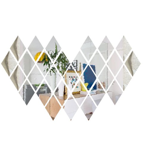 Kit 30 Un. Espelho Flexível Decorativo 15,5x23,5cm Diamante Losango