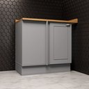 Ver imagem 1 de Balcão Canto Reto 1 Porta com Tampo para Cozinha Americana Henn