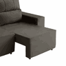 Sofá Molly 3 Lugares (L: 230cm) Retrátil e Reclinável Suede Liso Chumbo - 6