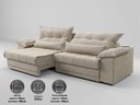 Ver imagem 3 de Sofá Retrátil e Reclinável com Molas Ensacadas e Carregador Usb Colosso 2,90m Veludocristal Areia