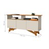 Rack para TV 3 Portas Borussia Off White Nature - 2