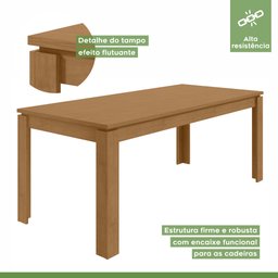 Mesa de Jantar 180x90cm Tampo MDP Athenas  - 8