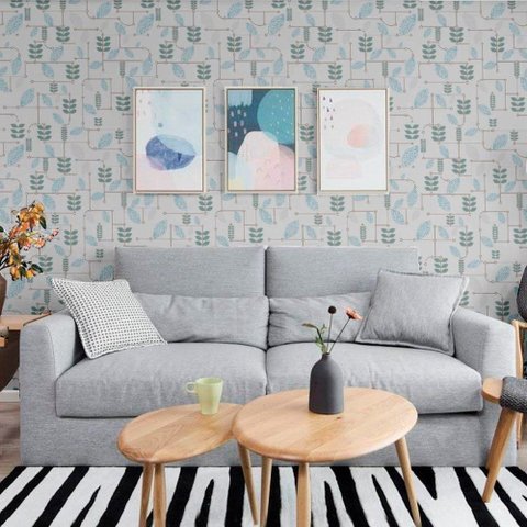 Papel de Parede Adesivo Pvc Flores Labirinto - 5 Metros