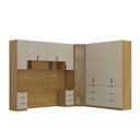 Ver imagem 6 de Quarto Modulado Queen 6 Peças Altezza Clean Belmax:Freijó/Off White