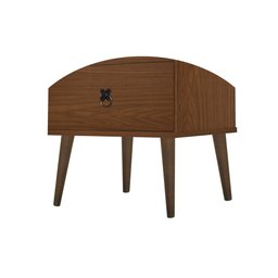 Mesa de Cabeceira Madri Retrô com Pés Palito 3 Gavetas Cacau - 6