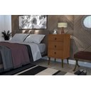 Ver imagem 1 de Mesa de Cabeceira Madri Retrô com Pés Palito 3 Gavetas Cacau