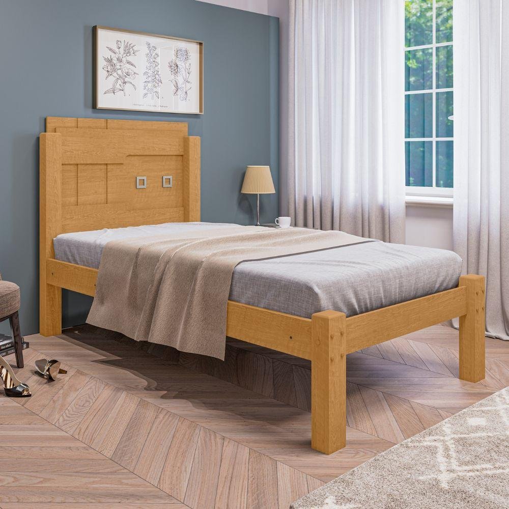 Cama de Solteiro com Colchão Marília Naturalle | MadeiraMadeira