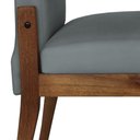 Ver imagem 4 de Conjunto 5 Cadeiras De Jantar Aurora Base Madeira Maciça Estofada Suede Cinza