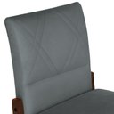 Ver imagem 3 de Conjunto 5 Cadeiras De Jantar Aurora Base Madeira Maciça Estofada Suede Cinza
