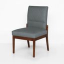 Ver imagem 2 de Conjunto 5 Cadeiras De Jantar Aurora Base Madeira Maciça Estofada Suede Cinza