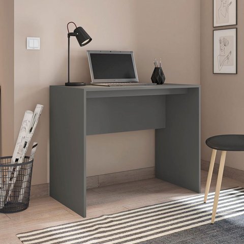 Mesa Escrivaninha Frisada 90cm Milan Cinza