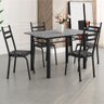 Conjunto de Mesa Itália com 4 Cadeiras 1,20m Preto / Floral Granito Artefamol Preto Fosc - 2