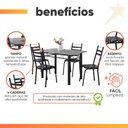 Ver imagem 5 de Conjunto de Mesa Itália com 4 Cadeiras 1,20m Preto / Floral Granito Artefamol Preto Fosc