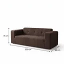 Ver imagem 4 de Sofá Living 3 Lugares em Bouclê de 200cm Marrom