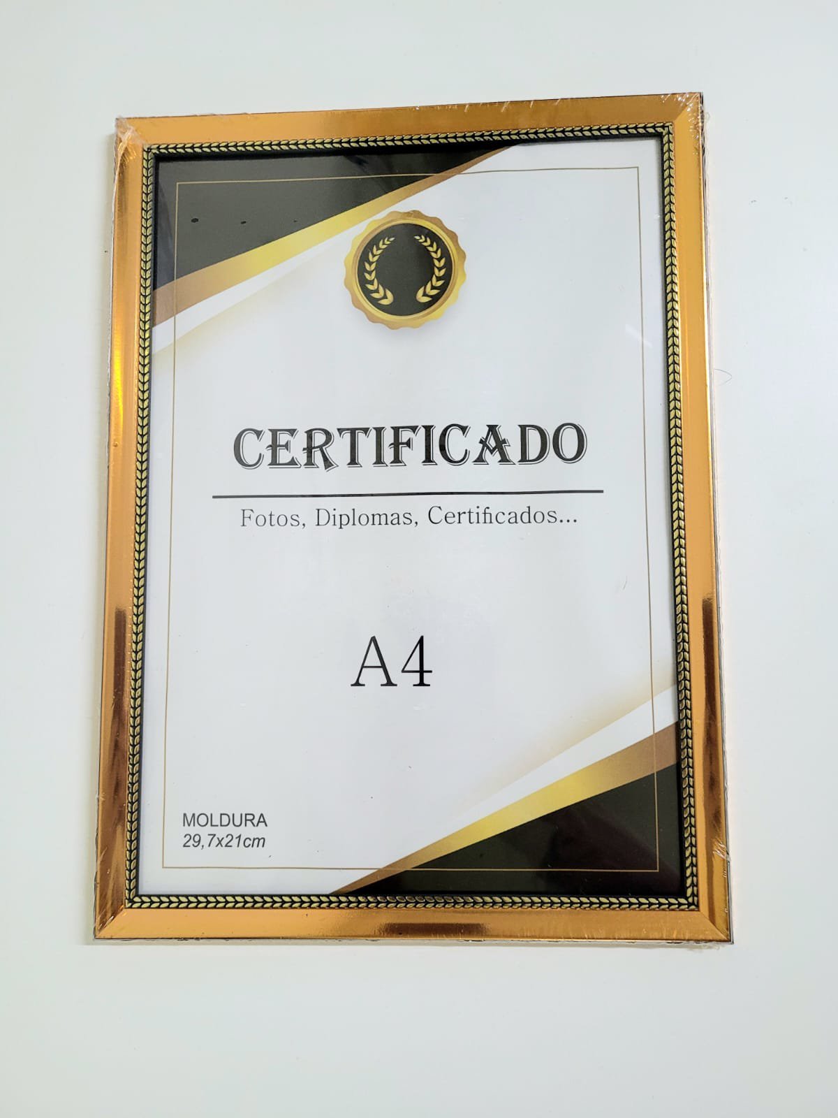 Porta Certificado, Diploma, Foto 30 x 21 cm Moldura A4 - Bronze - 3