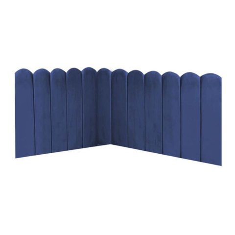 Cabeceira Painel Cama Casal Box Nuvem Suede Sandy 140 cm:Azul