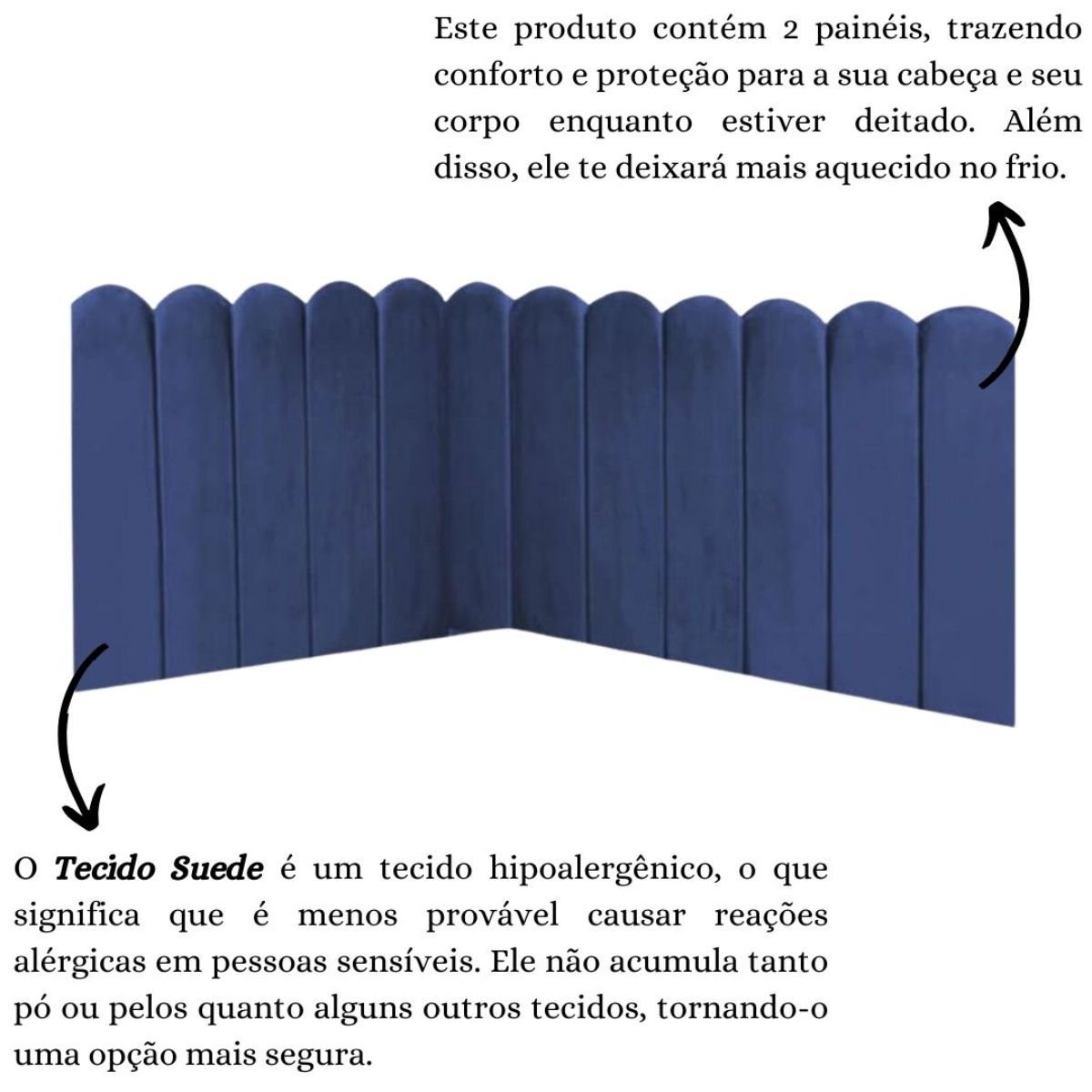 Cabeceira Painel Cama Casal Box Nuvem Suede Sandy 140 cm:Azul - 5