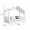Ver imagem 2 de Cama Casinha Infantil Montessori de Madeira Maciça:Branco